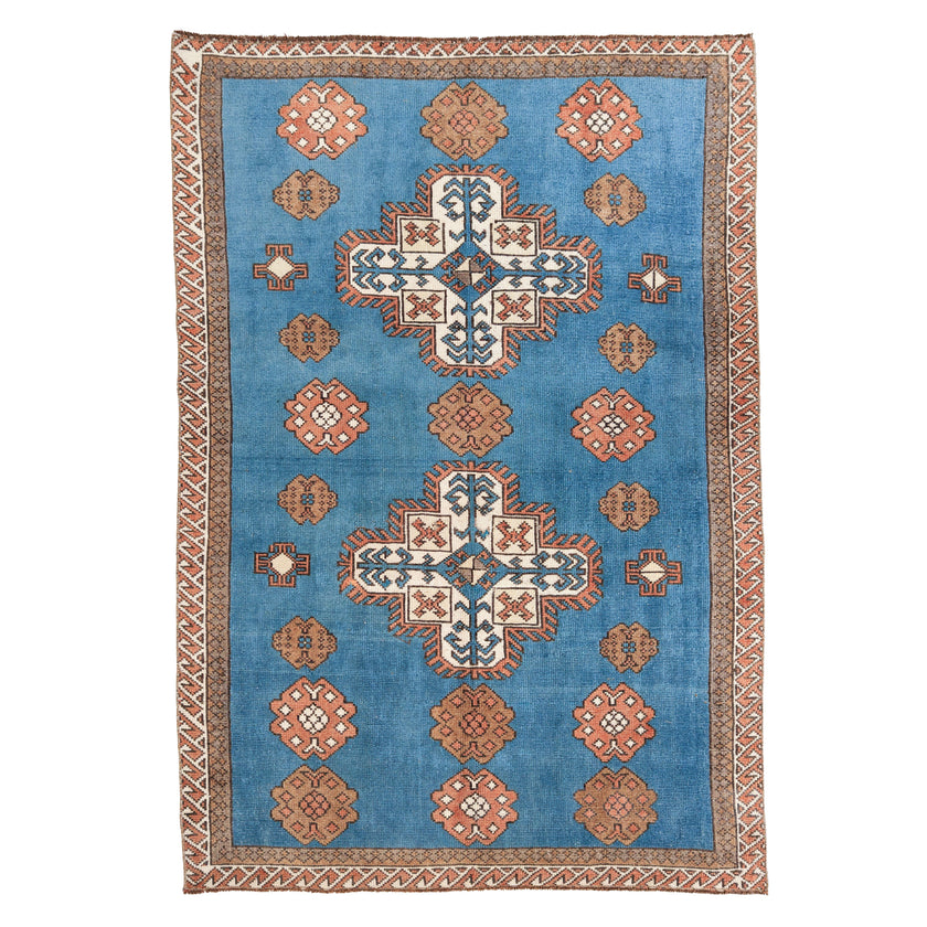 Z946 Handwoven Vintage Rug 4'3 x 6