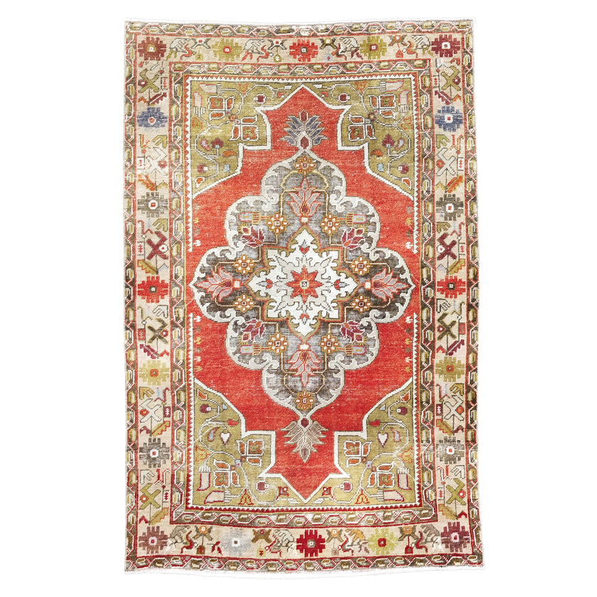 Z964 Handwoven Vintage Rug 4 x 6’4