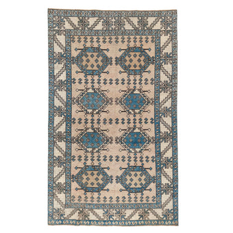 Z977 Handwoven Vintage Rug 4'8 x 7’8