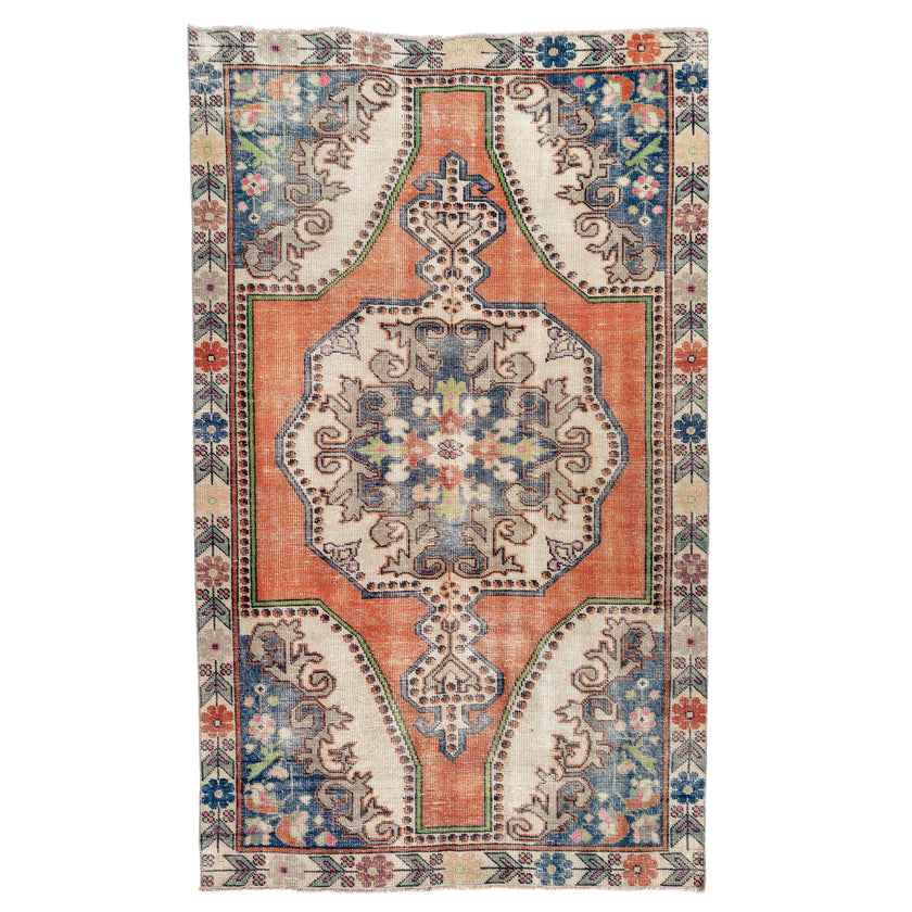 Z979 Handwoven Vintage Rug 4'2 x 6’10