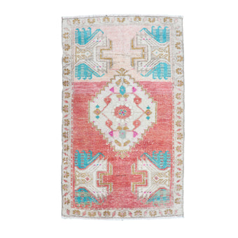 ZM232 Handwoven Vintage Rug 1’9x2’10
