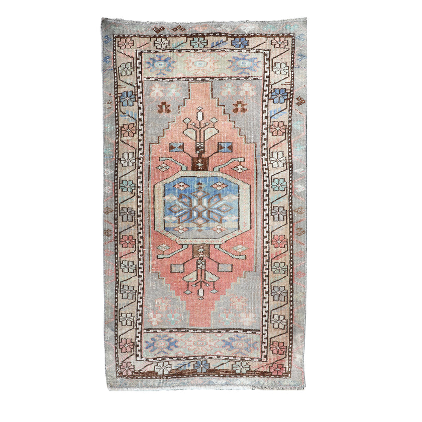 ZM283 Handwoven Vintage Rug 2x3’9 ON HOLD ACQ