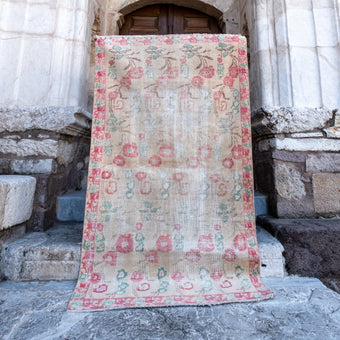 2975 Handwoven Vintage Rug 4'3x7'4