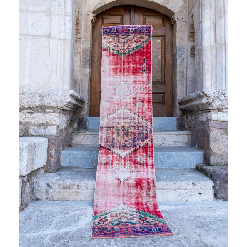 3177 Handwoven Vintage Rug 2'4x10'1