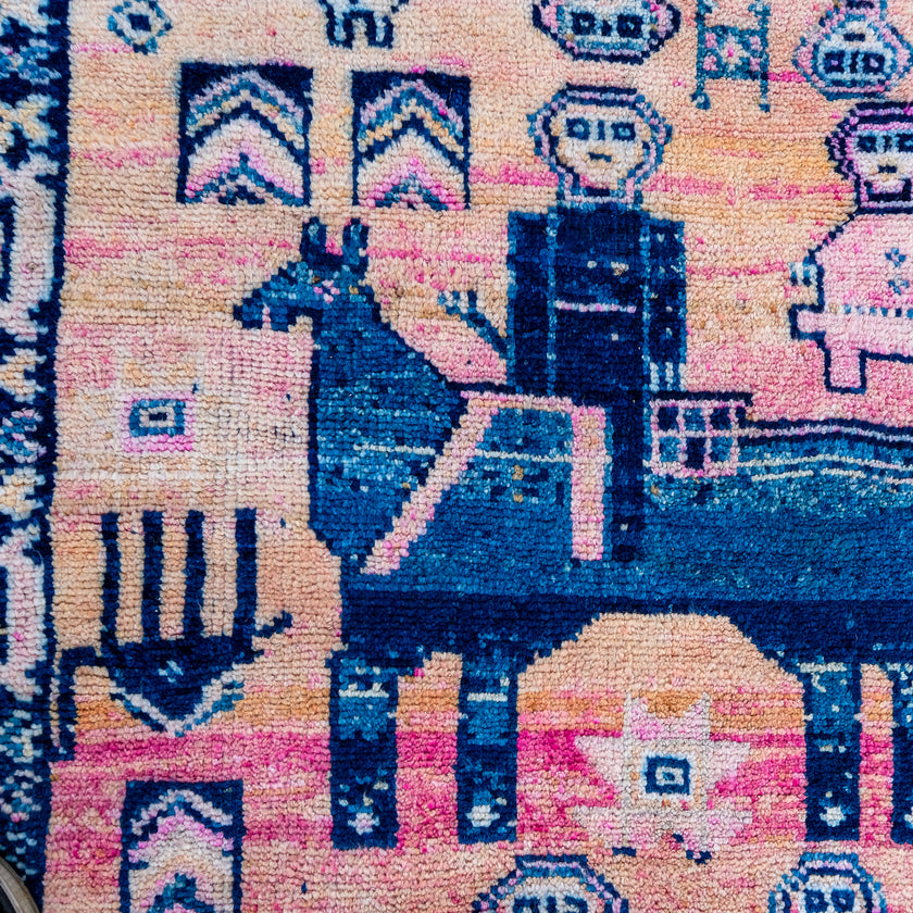 3575 Handwoven Vintage Rug 3'6x10'9