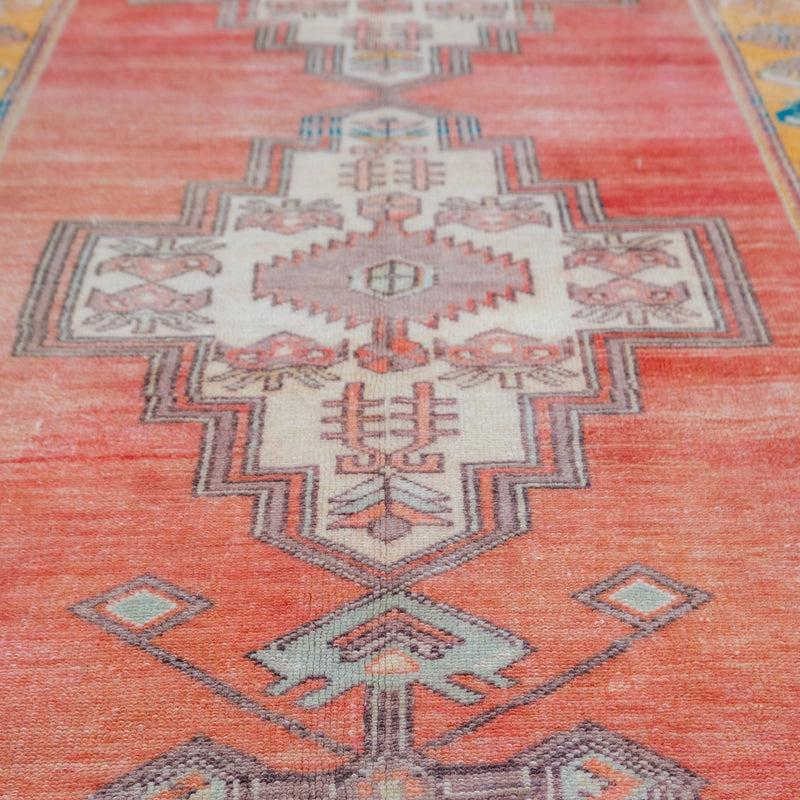 ON HOLD WP 4951 Handwoven Vintage Rug 3'11x8'7