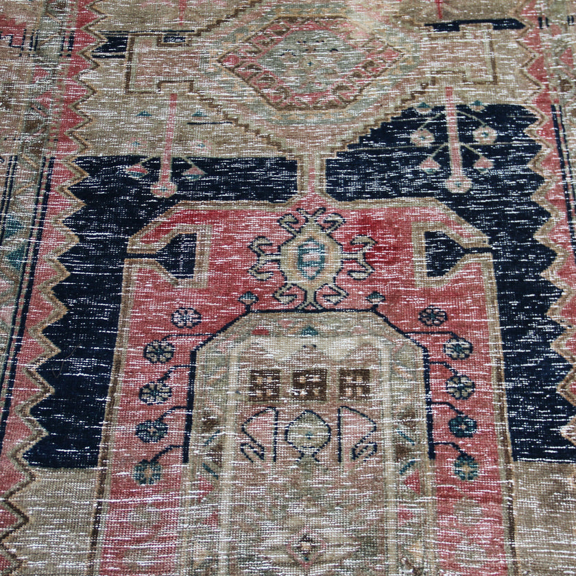 56803 Handwoven Vintage Rug 3'6x9'7