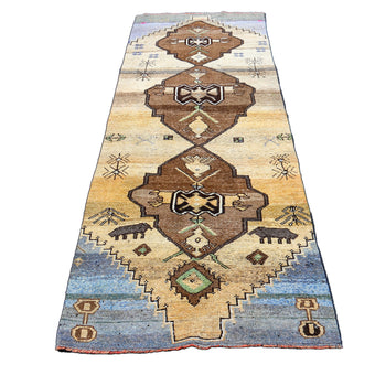 56912 Handwoven Vintage Rug 3'7x11'6