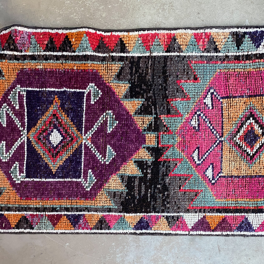 57037 Handwoven Vintage Rug 2'9x12'1