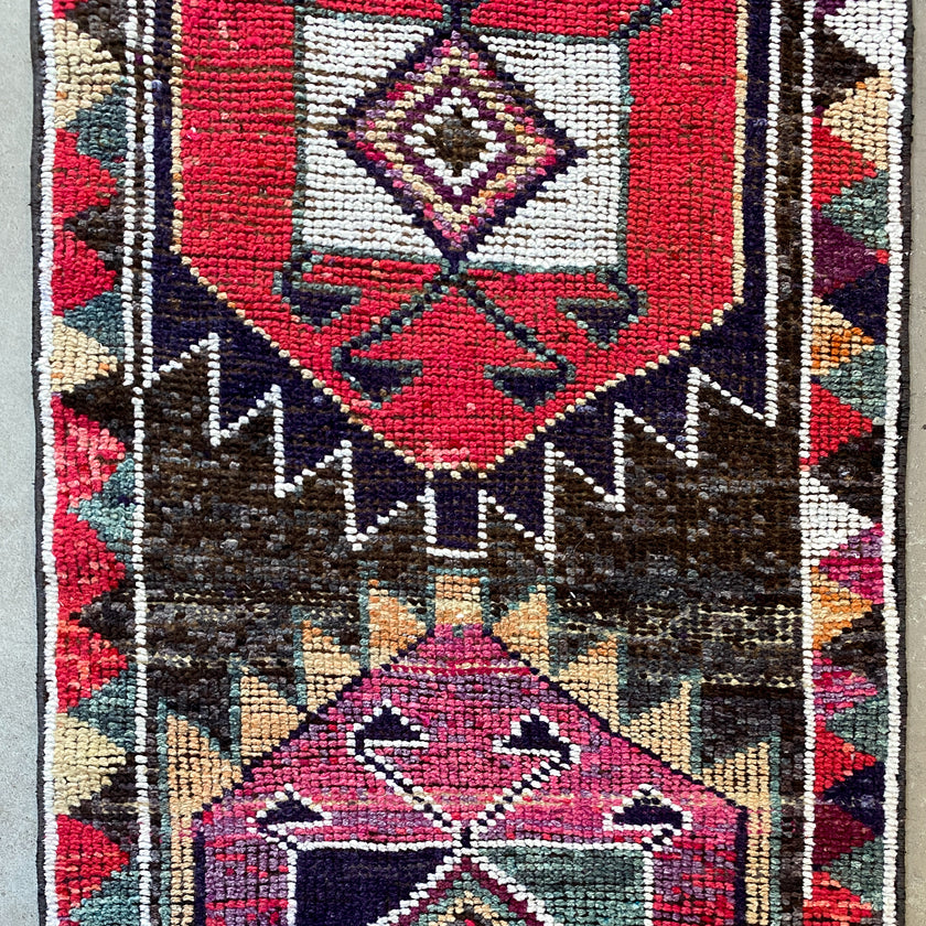 57037 Handwoven Vintage Rug 2'9x12'1