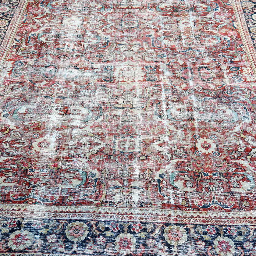 60203 Handwoven Antique Rug 10’8x13’3