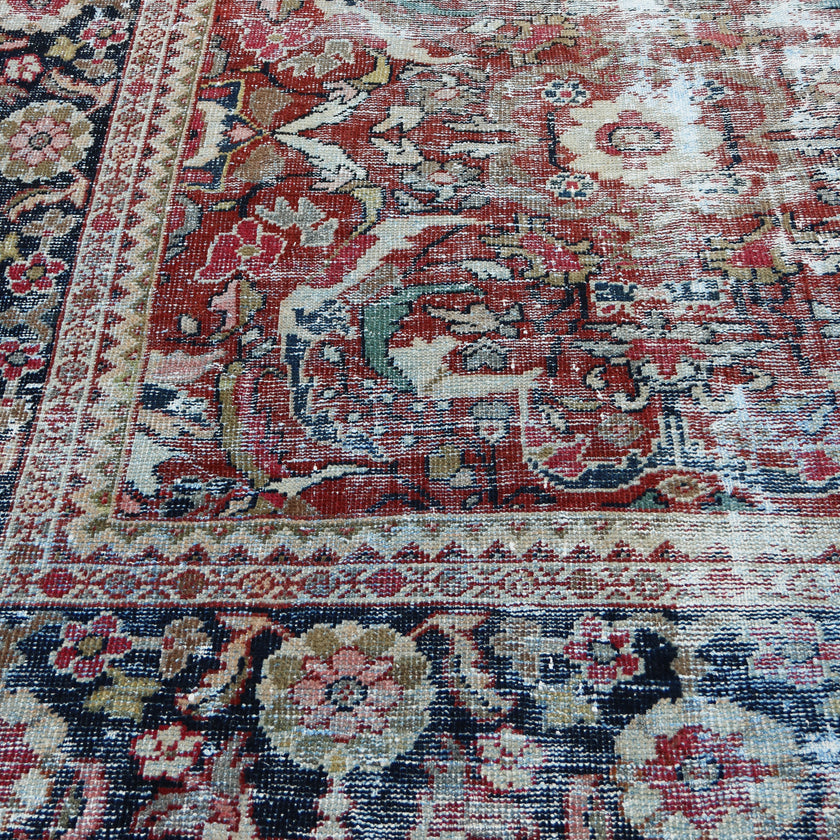 60203 Handwoven Antique Rug 10’8x13’3