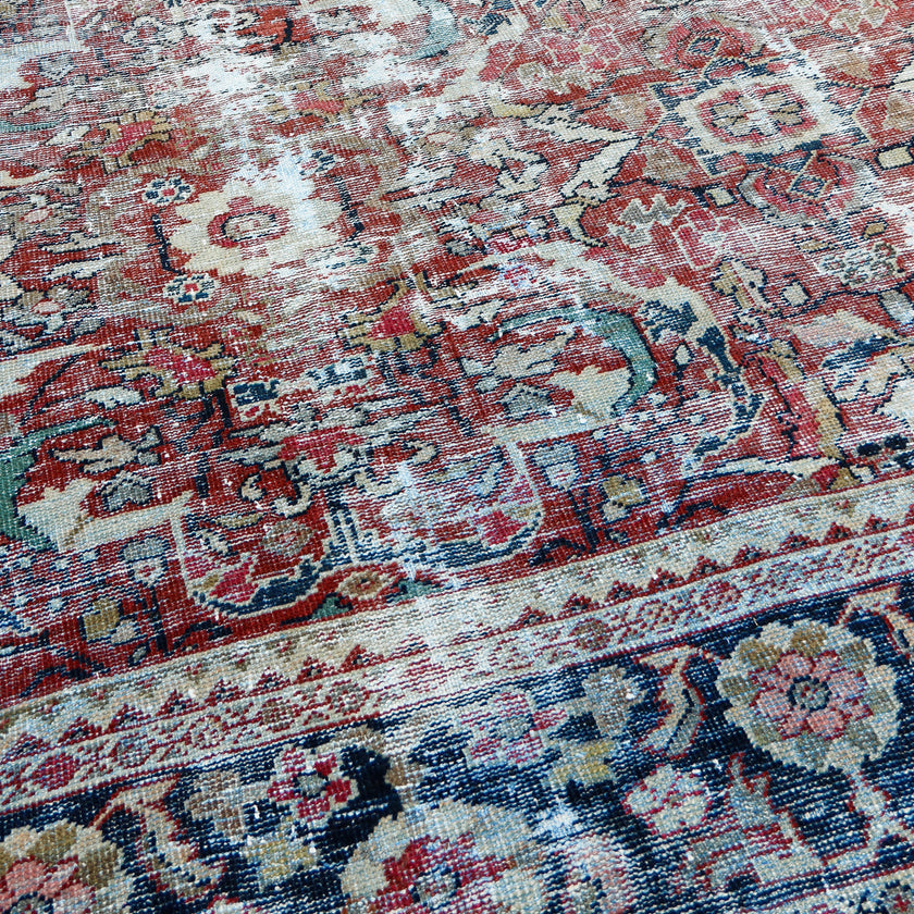 60203 Handwoven Antique Rug 10’8x13’3