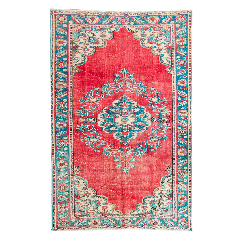 6102 Handwoven Vintage Rug 6'4x9'7