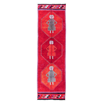 6164 Handwoven Vintage Rug 3'7x11'11