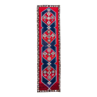 6182 Handwoven Vintage Rug 3'4x12'4