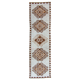 6198 Handwoven Vintage Rug 3'2x11