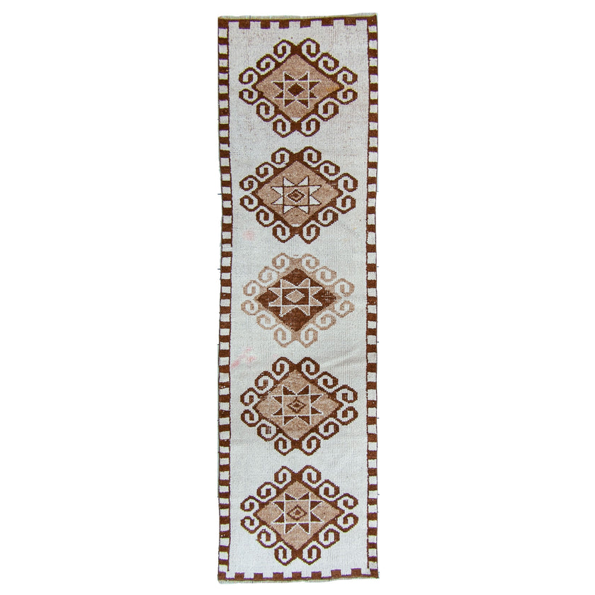 6198 Handwoven Vintage Rug 3'2x11