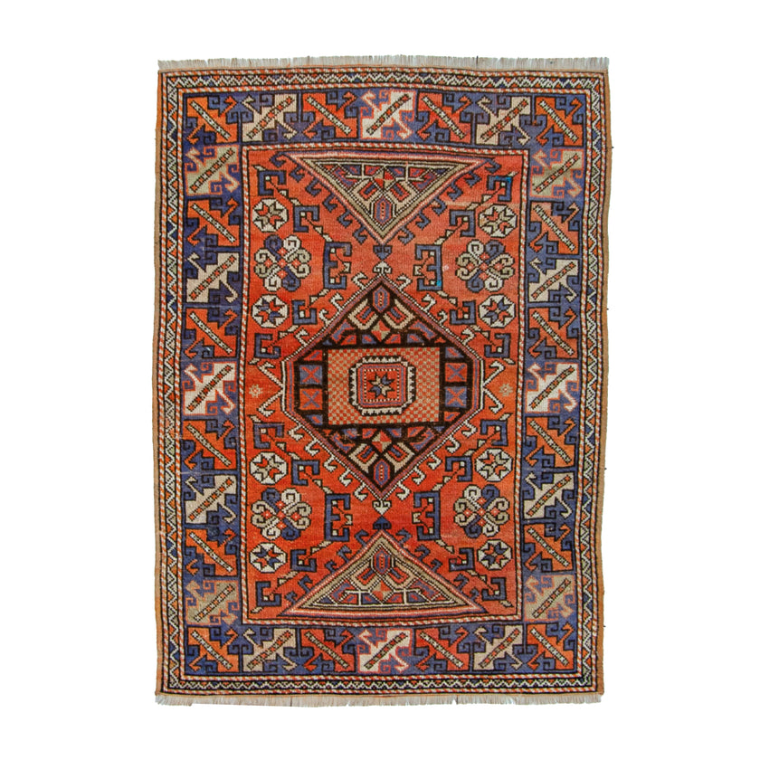 6313 Handwoven Vintage Rug 4x5'10