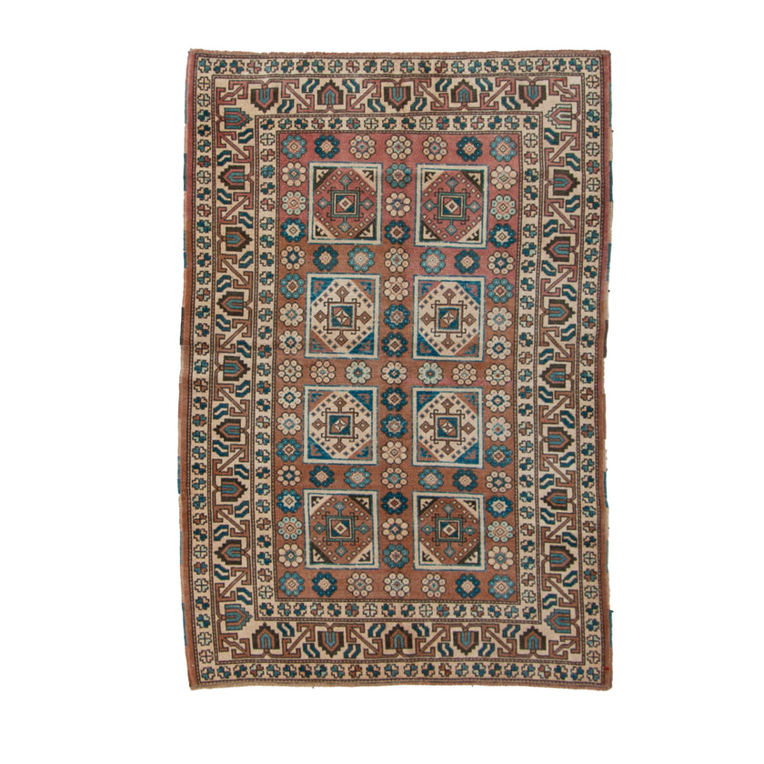 6345 Handwoven Vintage Rug 4x5'11