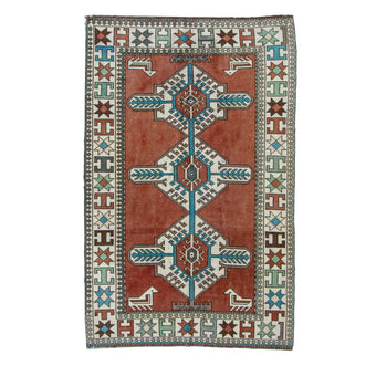 6378 Handwoven Vintage Rug 4'11x7'8