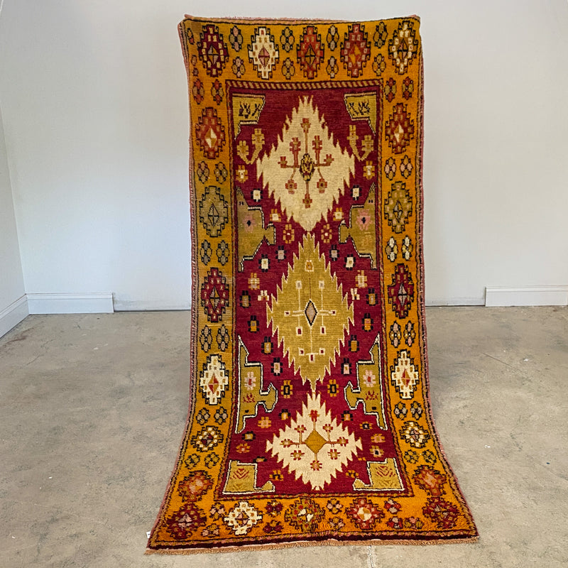 ON HOLD 507 Handwoven Antique Rug 3’6x9