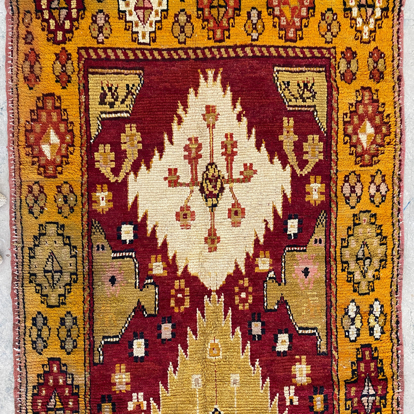 ON HOLD 507 Handwoven Antique Rug 3’6x9